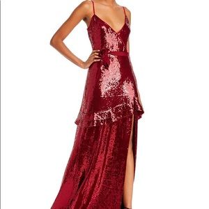 NWT Rachel Zoe red sequin gown